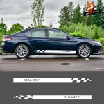 Car Vinyl Auto Sticker Decal Racing Sport Car Stickers Car Side Stripes Side Skirts Graphics For Toyota CAMRY